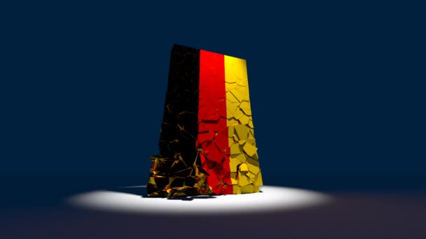 ドイツの崩壊旗ユーロヨーロッパ4k — ストック動画