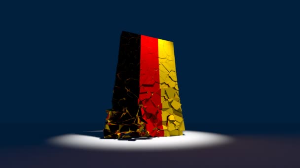 Deutschland Deutsche Kollaps Flagge Euro Europa europäisch 4k — Stockvideo