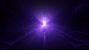 Yıldırım elektrik kemerler sci fi güç reaktörü küre gelecekteki gerilim teknik kızdırma 4k