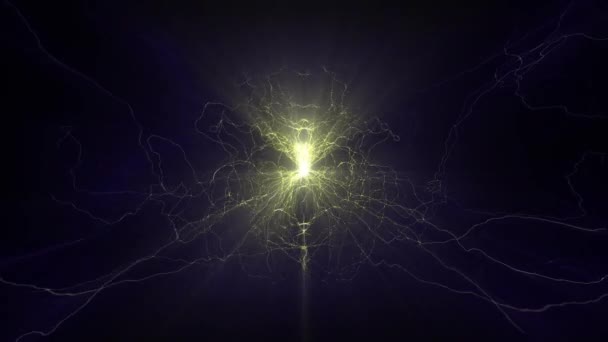 Блискавка електричних дуг науковий реактор електроенергії обертається навколо майбутньої технології випромінювання напруги 4k — стокове відео