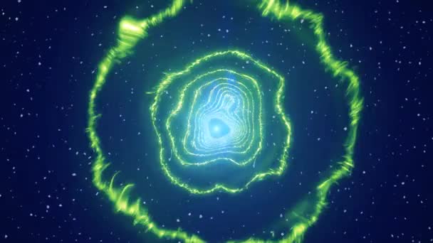 Wormhole science fiction sci-fi flight through worm hole stars 4k — Stock Video