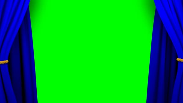 Vorhänge öffnen und schließen Bühne Theater Kino Green Screen 4k — Stockvideo