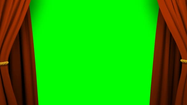 Vorhänge öffnen und schließen Bühne Theater Kino Green Screen 4k — Stockvideo