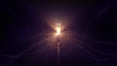 Yıldırım elektrik kemerler sci fi güç reaktörü küre gelecekteki gerilim teknik kızdırma 4k