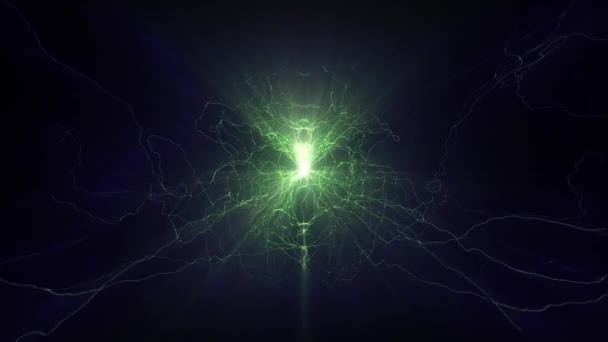 Lightning elektriska bågar sci fi power reaktorn orb framtida spänning tech glöd 4k — Stockvideo