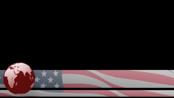 Новини нижній третій нас США Америці прапор світ глобусом 3 chyron l3rd 4 к — стокове відео