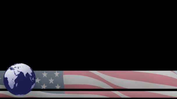 News lower third US USA America flag world globe 3rd chyron l3rd 4k — Stock Video