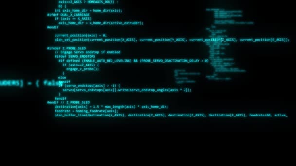 Código de programação de computador digitando hacker programador aplicativo codificador aplicativo 4k — Vídeo de Stock