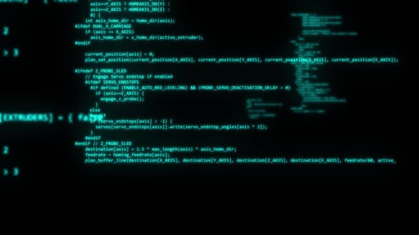 Kode pemrograman komputer mengetik aplikasi coder hacker 4k — Stok Video