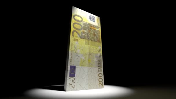 Анимация краха евро Европейские деньги 4k — стоковое видео