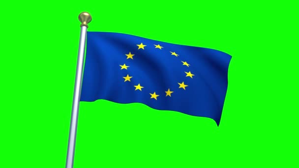 Євро Європа прапор махав єврозони ЄС Європейського Союзу 4 к — стокове відео
