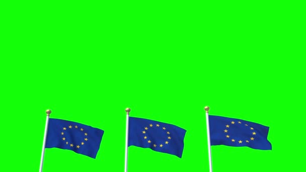 Bandeira da Europa do Euro Acenando para a Zona Euro União Europeia 4k — Vídeo de Stock