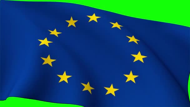 Euro Europa Bandeira Closeup Acenando para a Zona Euro União Europeia 4k — Vídeo de Stock