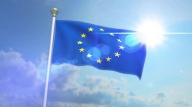 Euro Avrupa bayrak sallayarak Avro Bölgesi'ne AB Avrupa Birliği 4 k