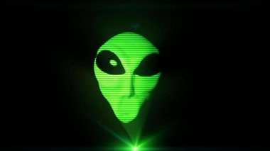 Garip dünya dışı gri ufo 4 k yabancı gri hologram baş yüz