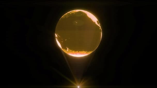 Terra ologramma mondo olografico sci-fi proiettore futuristico tecnologia glitch loop 4k — Video Stock