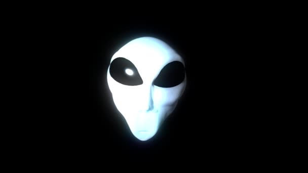 Alien grey head face creepy extraterrestrial gray ufo 4k — Stock video