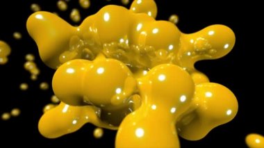 Soyut teknik biyo sıvı kan kimyasal boya arka plan döngü 4 k yüzen blob