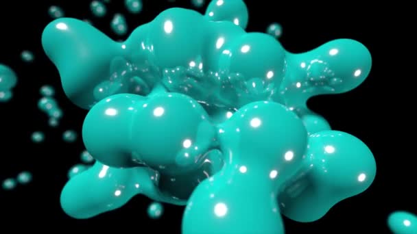 Blob flotante abstracto tecnología bio líquido sangre química pintura fondo bucle 4k — Vídeo de stock