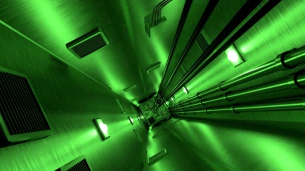 Elevator shaft lift shaft bunker vault safe nuclear machinery 4k — Stock Video