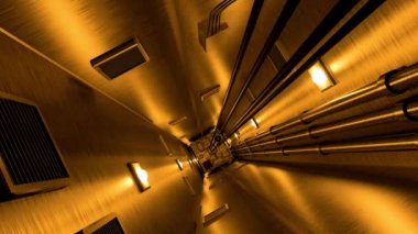 Asansör boşluğu kaldırın şaft bunker vault güvenli nükleer makine 4k