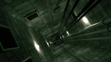 Asansör boşluğu kaldırın şaft bunker vault güvenli nükleer makine 4k