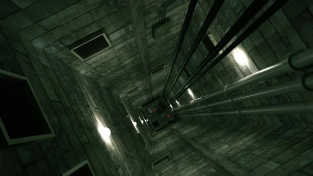 Ascensor eje ascensor eje bóveda búnker seguro maquinaria nuclear 4k — Vídeos de Stock