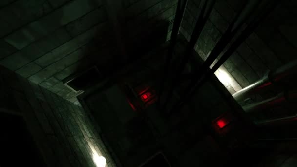 Φρεάτιο του ανελκυστήρα ανελκυστήρα άξονα bunker vault ασφαλή πυρηνικά μηχανήματα 4k — Αρχείο Βίντεο