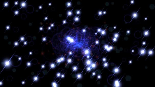 Objectif éclat scintillant scintillant étoiles lumières scintillantes fond lumineux 4k — Video