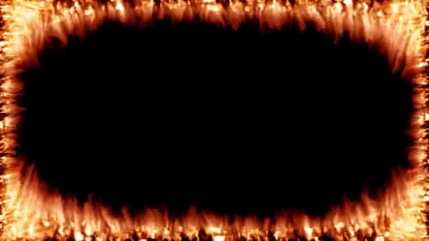 Flamme de feu frontière superposition effets de chaleur chaude 4k — Video