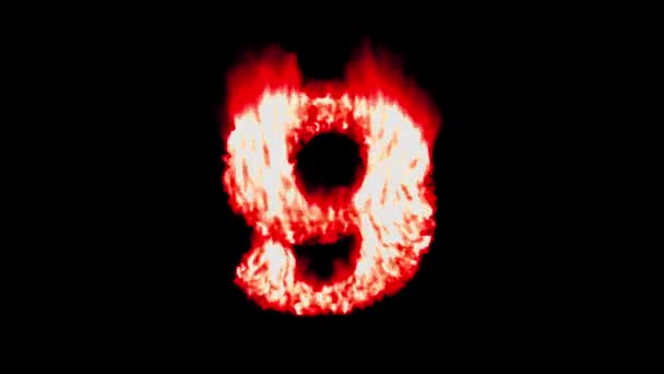 Flame countdown fire top 10 ten font hot numbers overlay 4k — Stock Video