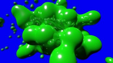 Soyut teknik biyo sıvı kan kimyasal boya arka plan döngü 4 k yüzen blob