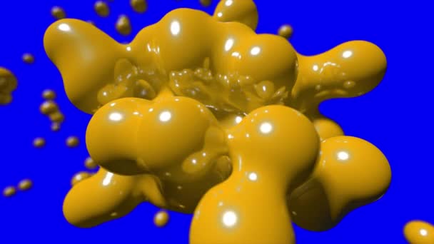 Blob flottant abstrait tech bio liquide sang peinture chimique fond boucle 4k 