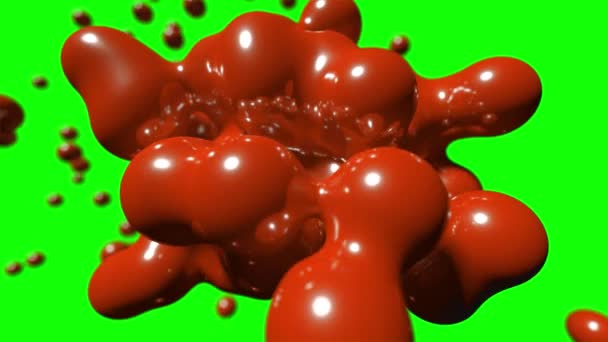 Blob plovoucí abstraktní tech bio tekuté krve chemické barvy pozadí smyčky 4k — Stock video