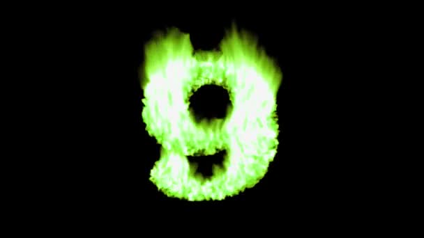 Fiamma conto alla rovescia fuoco top 10 dieci caratteri numeri caldi sovrapposizione 4k — Video Stock