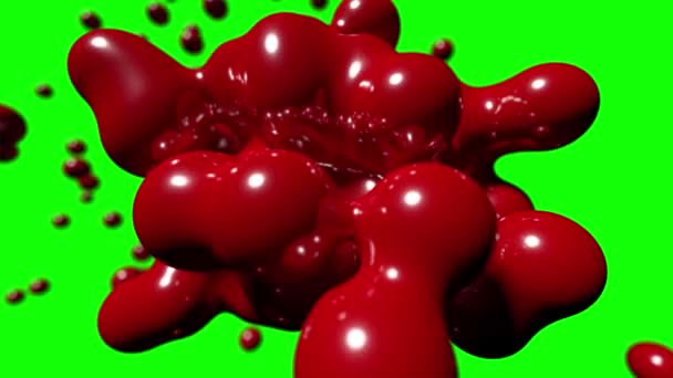 Blob flottant abstrait tech bio liquide sang peinture chimique fond boucle 4k 