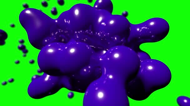 Blob flottant abstrait tech bio liquide sang peinture chimique fond boucle 4k 