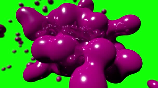 Blob flottant abstrait tech bio liquide sang peinture chimique fond boucle 4k 