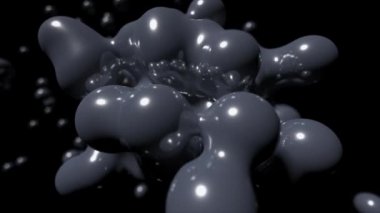 Soyut teknik biyo sıvı kan kimyasal boya arka plan döngü 4 k yüzen blob