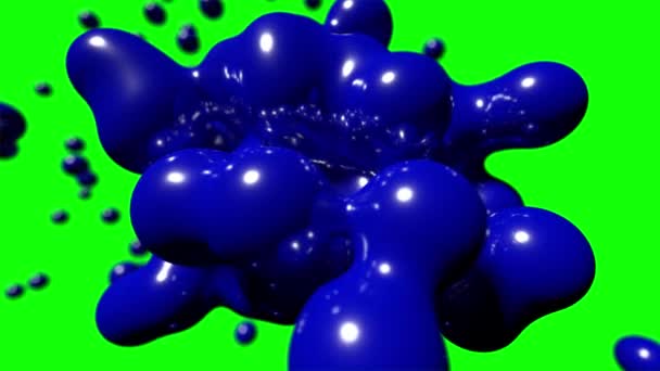 Блокова плаваюча абстрактна технологія біо-рідка кров хімічна фарба фонова петля 4k — стокове відео