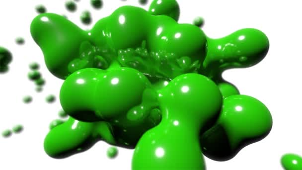 Blob flotante abstracto tecnología bio líquido sangre química pintura fondo bucle 4k — Vídeo de stock