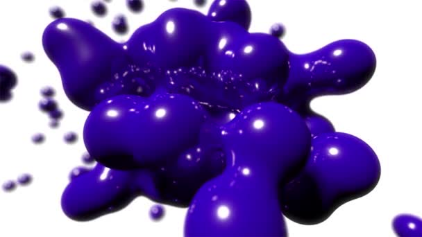 Blob floating abstract tech bio liquid blood chemical paint hintergrund loop 4k — Stockvideo