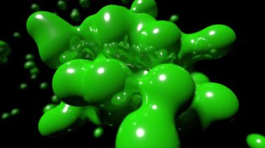 Soyut teknik biyo sıvı kan kimyasal boya arka plan döngü 4 k yüzen blob