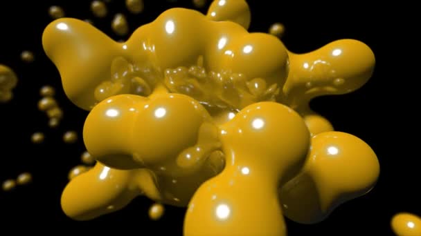 Soyut teknik biyo sıvı kan kimyasal boya arka plan döngü 4 k yüzen blob — Stok video