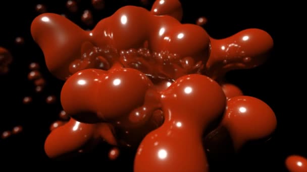 Blob floating abstract tech bio liquid blood chemical paint hintergrund loop 4k — Stockvideo