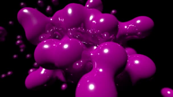 Blob flottant abstrait tech bio liquide sang peinture chimique fond boucle 4k — Video