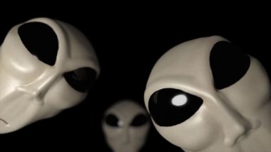 Uzaylı gri kafaları yüzler ürpertici dünya dışı gri kaçırma yaratık ufo 4k