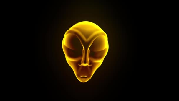 Alien gris cabeza cara espeluznante extraterrestre gris marciano criatura ufo 4k — Vídeos de Stock