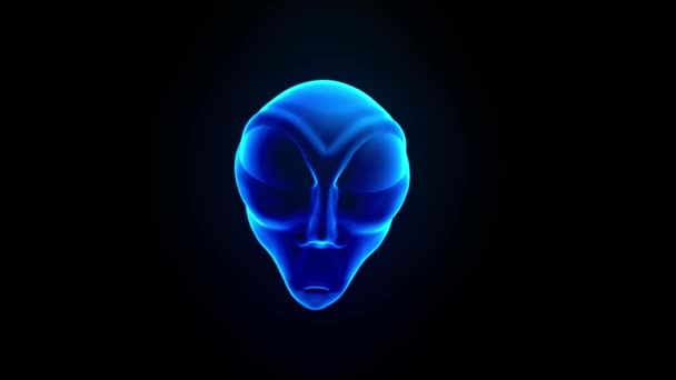 Alien gris cabeza cara espeluznante extraterrestre gris marciano criatura ufo 4k — Vídeo de stock