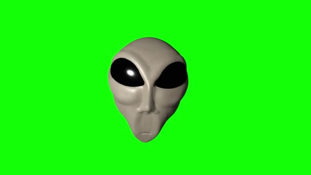 Alien gris cabeza cara espeluznante extraterrestre gris marciano criatura ufo 4k — Vídeo de stock